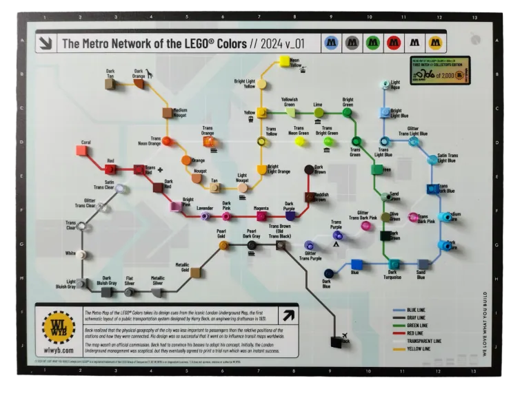 Metronetwerk van LEGO-kleuren