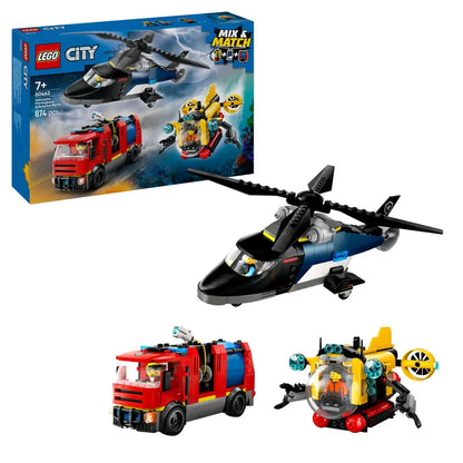 LEGO Hubschrauber, Feuerwehrauto und U-Boot 60462 City