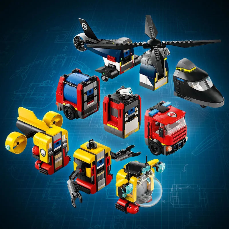 LEGO Helikopter, brandweerwagen en Onderzeeer 60462 City