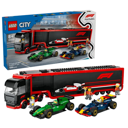 LEGO F1 Truck mit Red Bull RB20 und Aston Martin AMR24 F1-Autos 60445 City