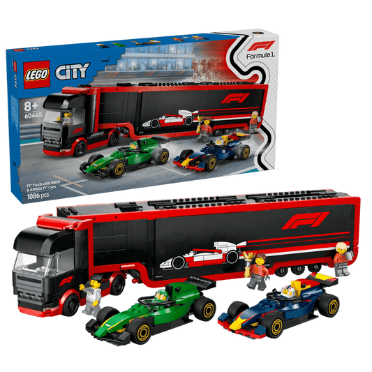 LEGO F1 Truck mit Red Bull RB20 und Aston Martin AMR24 F1-Autos 60445 City