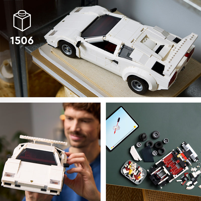 LEGO white Lamborghini Countach 5000 Quattrovalvole 10337 Icons (Pre-Order: 1-2025)