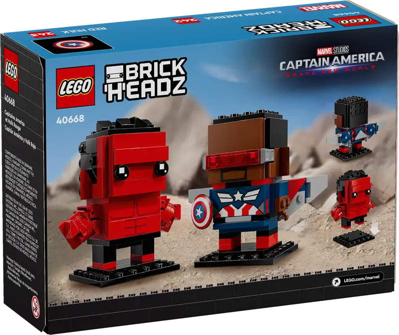 LEGO Captain America and Red Hulk figuren 40668 Brickheadz