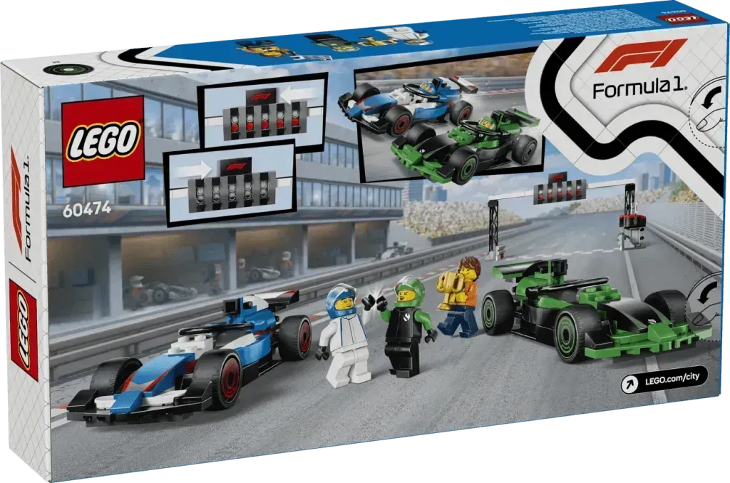 LEGO F1 Startlinie mit VCARB- und Sauber-Formel-1-Autos 60474 City