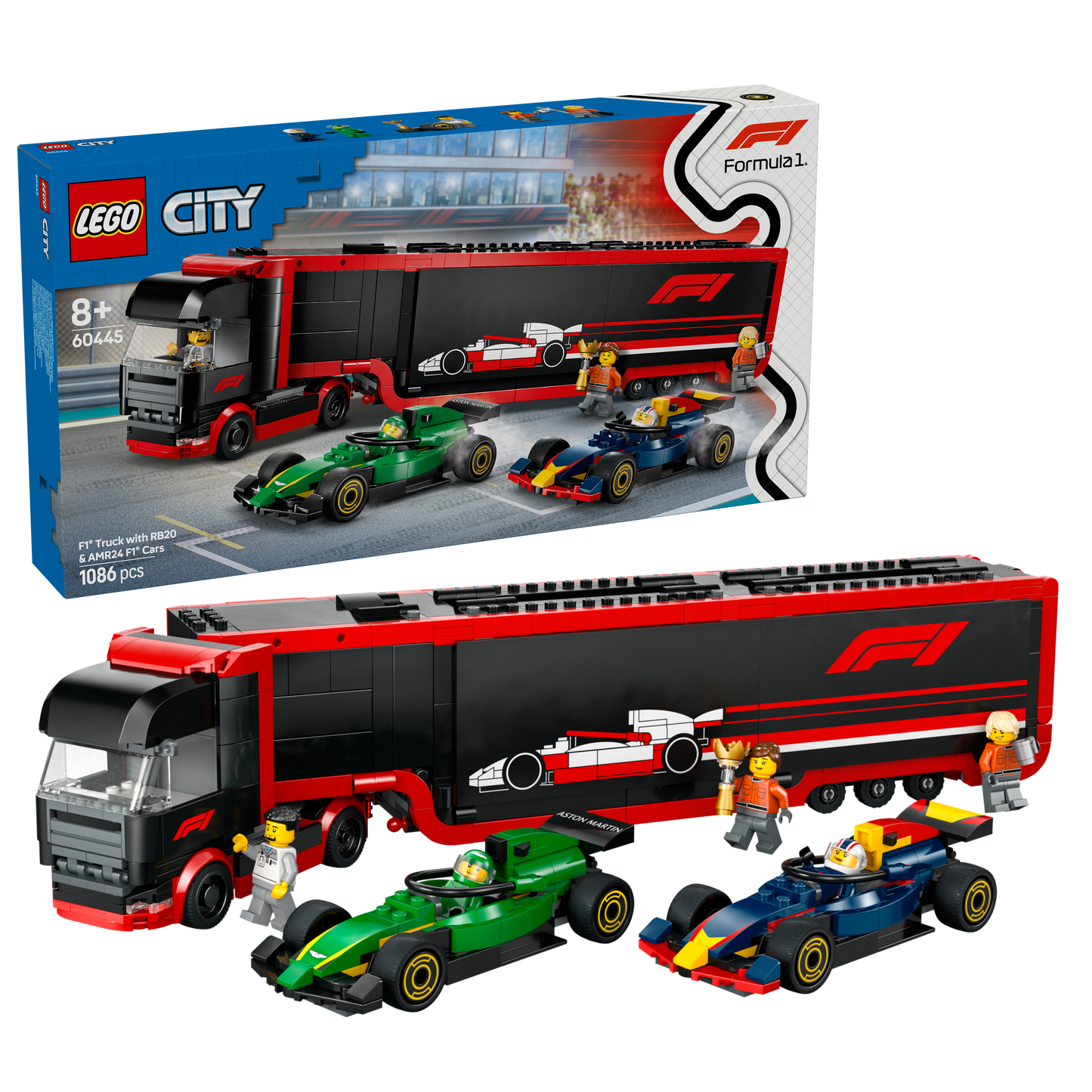 LEGO F1 Truck with Red Bull RB20 &amp; Aston Martin AMR24 F1 cars 60445 City (Delivery: January 1, 2025)