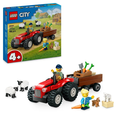 LEGO Rode tractor met aanhanger en schapen 60461 City