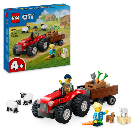 LEGO Roter Traktor mit Anhänger und Schafen 60461 City