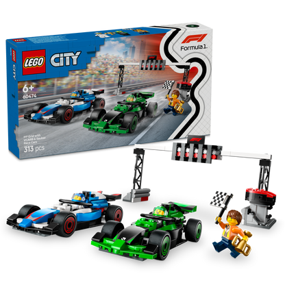 LEGO F1 Startlinie mit VCARB- und Sauber-Formel-1-Autos 60474 City