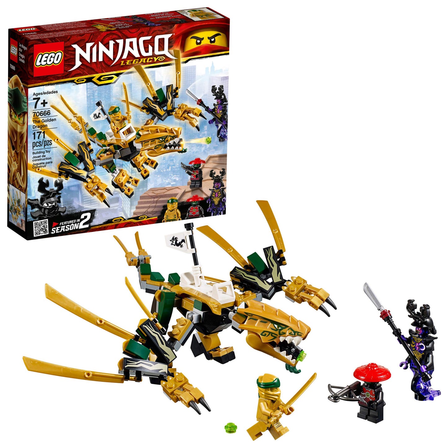 LEGO Gouden Draak met Ninja Lloyd 70666 Ninjago