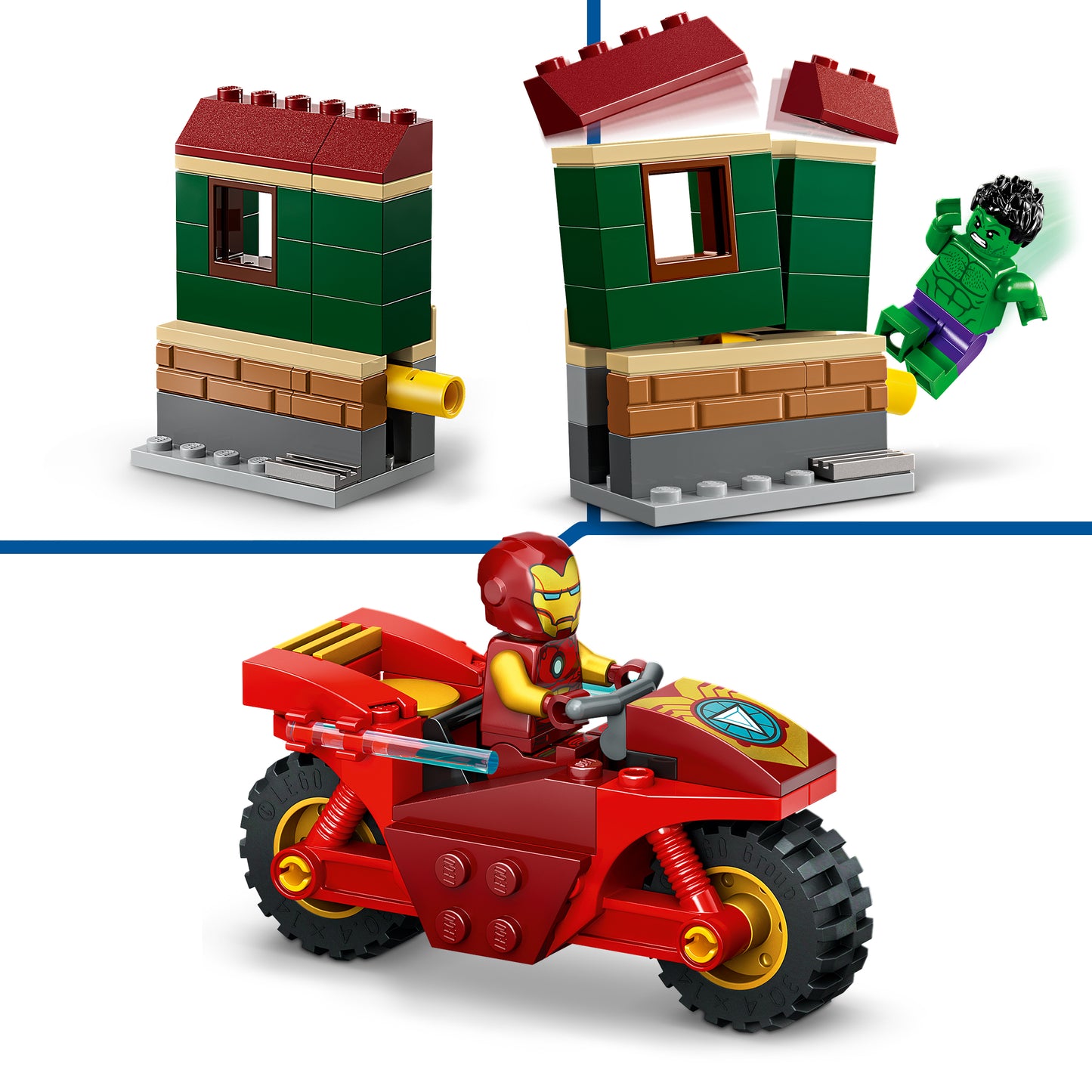 LEGO Iron Man met motor en de Hulk 76287 Superheroes