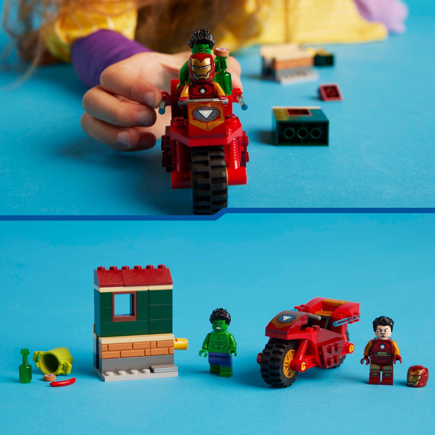 LEGO Iron Man mit Motorrad und den Hulk 76287 Superhelden