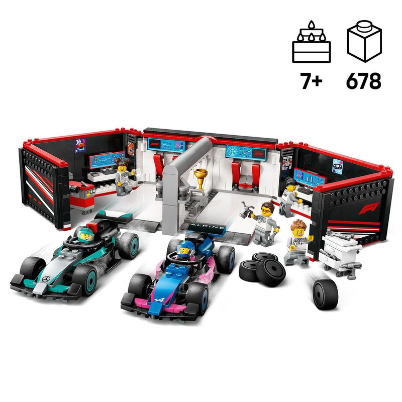 LEGO Pit Box with Mercedes AMG and Alpine F1 Cars 60444 City (Delivery: January 1, 2025)