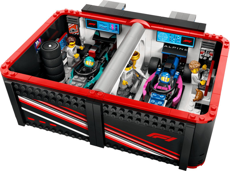 LEGO Pitbox mit Mercedes AMG und Alpine F1 Autos 60444 City