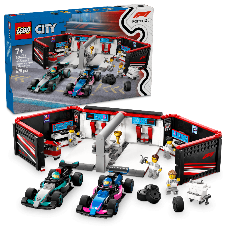 LEGO Pit Box with Mercedes AMG and Alpine F1 Cars 60444 City (Delivery: January 1, 2025)