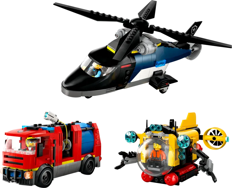 LEGO Hubschrauber, Feuerwehrauto und U-Boot 60462 City