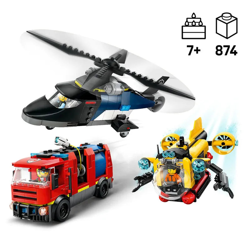 LEGO Hubschrauber, Feuerwehrauto und U-Boot 60462 City