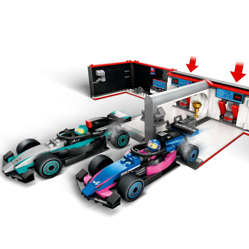 LEGO Pit Box with Mercedes AMG and Alpine F1 Cars 60444 City (Delivery: January 1, 2025)