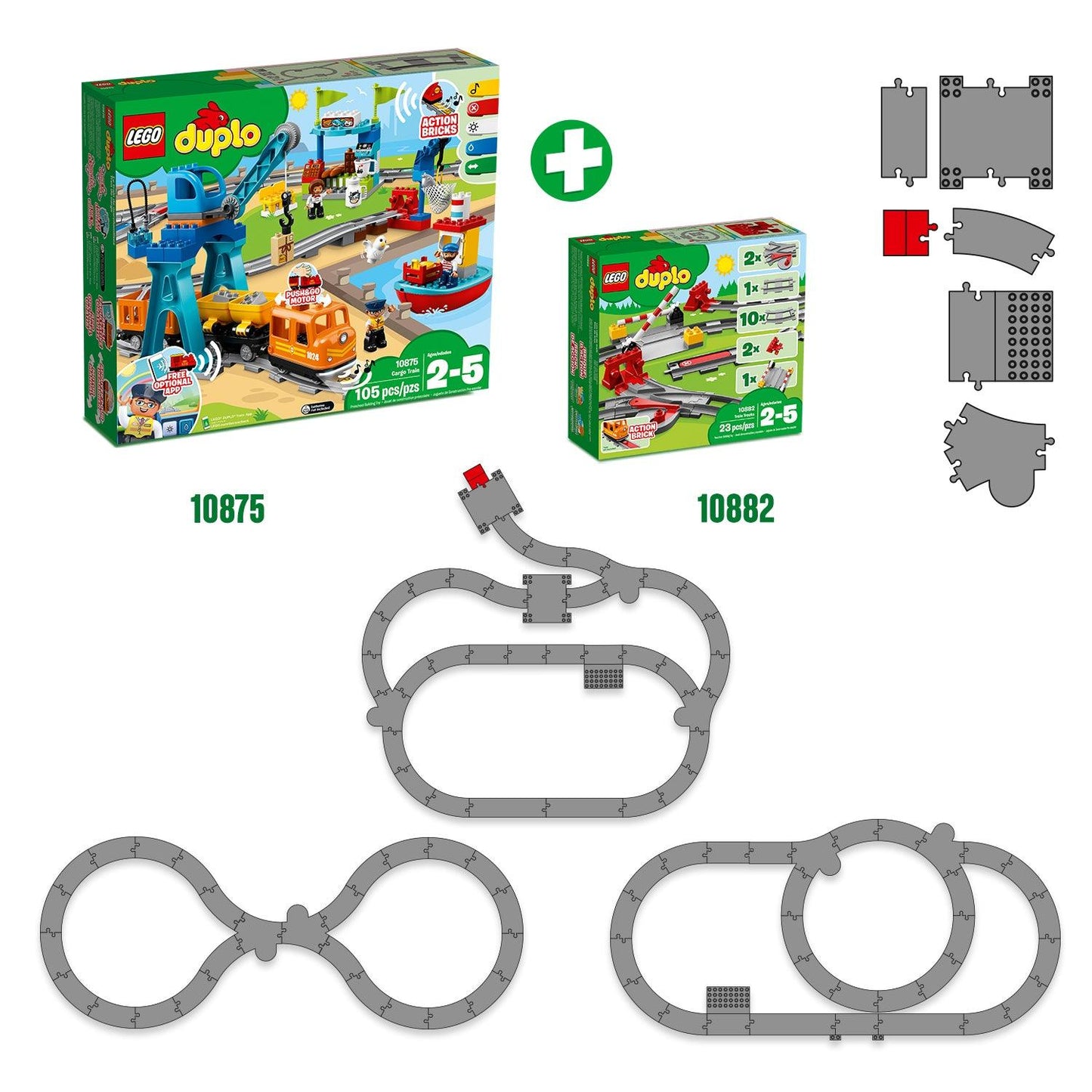 LEGO Trein rails als uitbreiding 10882 DUPLO LEGO DUPLO @ 2TTOYS | Official LEGO shop😊🥰 LEGO €. 16.98