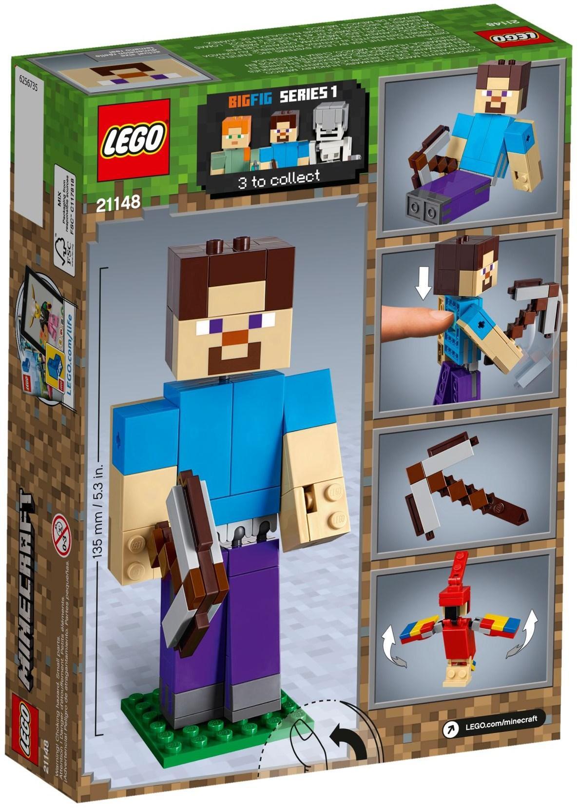 LEGO BigFig Steve met papegaai 21148 Minecraft LEGO MINECRAFT @ 2TTOYS LEGO €. 22.49