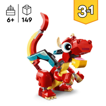 LEGO Red Dragon 31145 Creator 3 in 1 LEGO CREATOR 3 IN 1 @ 2TTOYS | Official LEGO shop😊🥰 LEGO €. 9.99